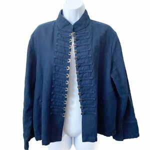 Peacock Ways, Navy Blue Military Style Jacket